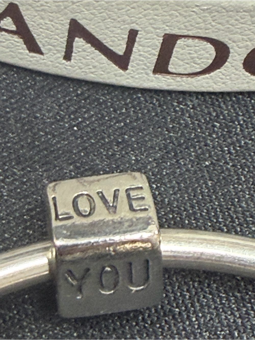 Authentic Pandora I Love You Charm Silver with 14k gold heart